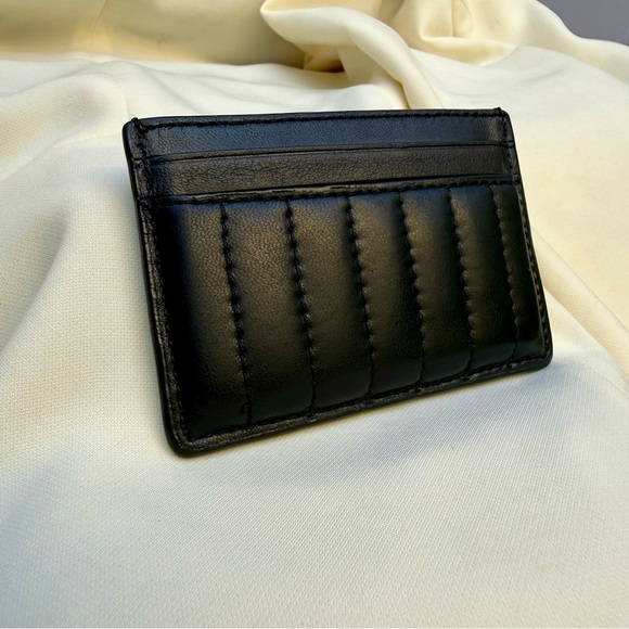 COACH Linear Quilting Card Case in Black Nappa Leather 2980 - Picture 5 of 10